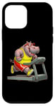 Coque pour iPhone 12 mini Hippo sur tapis de course Gym Fitness Entraînement Sport