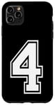 iPhone 11 Pro Max Number Four #4 Sports Team Uniform Birthday Anniversary Case