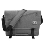 OIWAS Hommes Sac Bandoulière Sac de messager Cartable Besace Pochette pour Ordinateur 15.6 Pouces Portable Sac à Bandoulière pour l'École, le Travail et les Voyages Gris Sac d'épaule