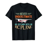 RC Plane Remote Control Pilot Old Man With Many RC Planes T-Shirt