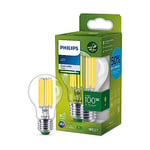 Philips ampoule LED Ultra Efficient Classe A, 100W, culot E27, blanc froid 4000K, transparente, verre