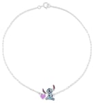 Disney Sterling Silver Stitch and Heart Charm Bracelet