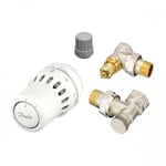 Kit thermostatique complet tête + corps RA-FN 15 équerre + coude de réglage - React? DANFOSS