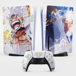 Sticker Autocollant pour la Console PS5, Accessoire pour la PS5 Jeux vidéo, Covering décoration Manga pour la Console PS5 (Gear 5, Standard Disque + 1 Manette)