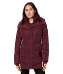 Calvin Klein Women's Long Down Puffer Jacket Down Coat, Classic Oxblood, M