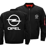 Blouson pour Hommes Costume De Vol Veste Zippée Hiver Matelassé Chaud Outwear Manteau Décontracté Grande Taille Sweat-Shirts Opel Uniforme De Baseball,Noir,4XL