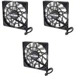 Tlily - 3X Mince 12 mm D'ÉPaisseur 120X120X12mm 12V Ordinateur de Bureau HôTe Ventilateur Silencieux avec Vitesse 12CM