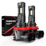 TUINCYN Ampoule LED H11 80W 16000LM, 400% Plus Lumineuse 1:1 Mini H11/H8/H9 Phares Kit de Conversion de Voiture Remplacement Ampoules Halogène, Plug&Play sans Ventilateur et Polarité, 6000K Blanc,2PCS