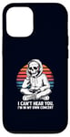 Coque pour iPhone 12/12 Pro I Can't Hear You I'm in My Own Concert Skeleton Music Lover