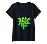 Womens Funny Slime Green Slime Making Crew V-Neck T-Shirt