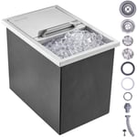 Bac a Glace Encastrable 26,7 l 456x304x371 mm Boite Isotherme pour Glace avec Couvercle en Inox Alimentaire Conservateur a Glacons pour Boissons