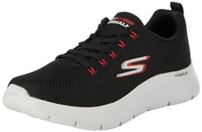 Skechers Men's Go Walk Flex Sneaker, Black and Red Textile, 11 UK