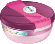 Maped Picnik - Bol à Déjeuner Origins - Grande Capacité 1,4L - Lunch Box 3 Compartiments, Dont 1 Amovible - Ouverture Facile - Idéal pour Repas Complets - Rose