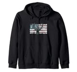 American Flag Camouflage Outdoor Antlers Deer Zip Hoodie