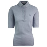 Lacoste Slim Fit Womens Light Grey Polo Shirt - Blue Cotton - Size 6 UK