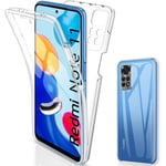 Coque Pour Xiaomi Redmi Note 11, Coque Redmi Note 11S 4G, Transparent Silicone Tpu Case Intégral 360 Degres Full Body Protect[p402]