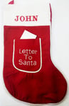 Personalised Letter To Santa Kid Xmas Stocking Name Boy Girl Gift Sack Party Fun