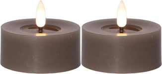 FLAMME FLOW LED-Värmeljus 2-pack 7cm Mullvad