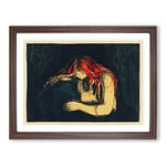 The Vampire Vol.2 By Edvard Munch Classic Painting Framed Wall Art Print, Ready to Hang Picture for Living Room Bedroom Home Office Décor, Walnut A3 (46 x 34 cm)