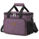 Lifewit Grand Lunch Bag de 24-Canettes (15L), Lunch Box Isotherme, Glacière et Sac Réfrigérant pour Adultes, Hommes, Femmes, Violet