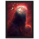 Artery8 Hubble Space Telescope Image Cone Nebula NGC 2264 Large Red Blue Pillar Of Gas And Dust In Star Forming Incubator Region Artwork Framed A3 Wall Art Print