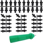 Lot de 50 accessoires pour tuyaux d'irrigation, bouchon goutte à goutte avec 1 outil de perforation pour tuyaux d'arrosage de jardin