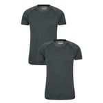 Mountain Warehouse Mens Summit Merino Wool T-Shirt (Pack of 2) (Dark Grey) - Size Small