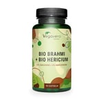 Vegavero Organic Lions Mane & Brahmi | Memory & Brain Supplement | Ayurveda Products | NO Additives | 10,000 mg Hericium & 900 mg Brahmi | 90 Capsules | Vegan