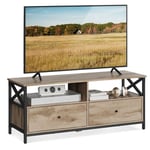 Songmics - vasagle Meuble tv pour Télévision jusqu'à 55 Pouces, Support Télé, Longueur 120 cm, 2 Tiroirs, 2 Étagères, 40 x 120 x 50 cm, Salon,