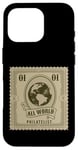 Coque pour iPhone 16 Pro Collectionneurs de timbres amusants Philatélie All World pour homme