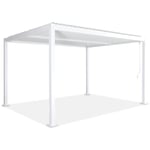 Pergola bioclimatique blanche. aluminium et acier. 3x4m. lames orientables