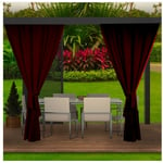 Rideaux d'extérieur pour pergola 2x 155x200cm Marron Rideau pour Pergola Imperméable Rideau Exterieur pour Pare-Soleil pour Balcon