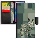 Coque Samsung S7 Edge Cuir Rabat Portefeuille Renard Unique Roublard Ethnique Dessin Housse Animal Geometrique Fantaisie Cube Galaxy