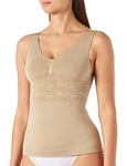 belly cloud Women's Top Flora, Figure-Shaping, Seamless Shapewear, Beige (Sand 993), XXL