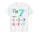 Maths 7th Birthday Outfit Idea For Kids & 7 Year Old Numbers T-Shirt