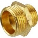 Raccord mamelon laiton réduit male male 20 x 27 mm 3/4" - 15 x 21 mm 1/2" CAP VERT