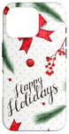 iPhone 16 Pro Happy Christmas Holidays Pattern White Red Green Decor Xmas Case