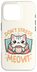 Coque pour iPhone 16 Pro idee cadeau citation drôle relaxation design chat kawaii