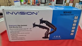 Invision MX400 Dual Monitor Arm Desk Mount for 19" to 32" Screens (Brandnew)