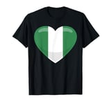 Nigeria Flag Heart Proud Nigerian T-Shirt