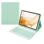 For Xiaomi Pad 6S Pro 12.4 2024 +X3 Candy Color Round Keys Bluetooth Keyboard Leather Case(Fresh Green)