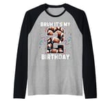 It's My 2nd Birthday Football 2 Year Old Boy Girl Raglan Baseball Tee