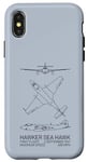 Coque pour iPhone X/XS Plans d'avion britannique Hawker Sea Hawk