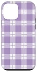 iPhone 12 mini Purple White Checkered Plaid Flannel Gingham Pattern Checker Case