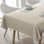 Home Direct Nappe Toile cirée PVC Rectangulaire 140 x 240 cm étoiles Beige