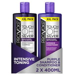 PROVOKE Touch Of Silver Brightening Purple Shampoo & Intensive Conditioner 400ml, Neutralises Yellow & Orange Tones, Formulated With Violet & Blue Pigments