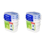 Sistema KLIP IT PLUS Food Storage Containers | 400 ml | 3 Piece Airtight Containers Set | Leak-Proof Seal | Easy Locking Clips | Recyclable with TerraCycle® | BPA-Free, Clear (Pack of 2)