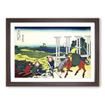 Big Box Art Senju in Musashi Province by Katsushika Hokusai Framed Wall Art Picture Print Ready to Hang, Walnut A2 (62 x 45 cm)