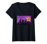 Womens Minneapolis Purple Rain Clouds V-Neck T-Shirt