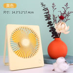 whmyz Desktop led night light folding fan home rechargeable usb portable lazy mini mini fan-yellow_Standard